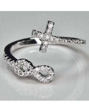 Faire Infinity Cross Rhodium Plated - Metallic