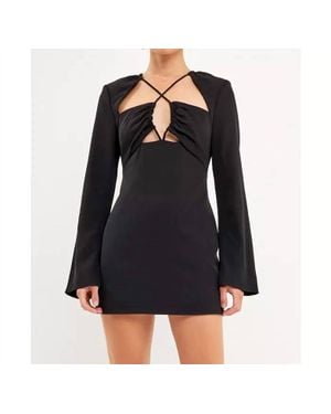 2.7 August Apparel Crossover Straps Fitted Mini Dress - Black