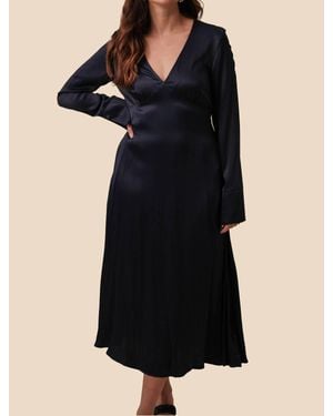 FRNCH Lisna Sheen Midi Dress - Black