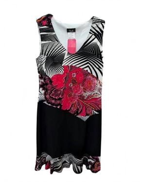 Bali Corp. Floral Abstract Print Mini Dress - Red