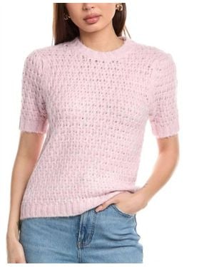 Magaschoni Contemporary Short Sleeve Sweater - Pink