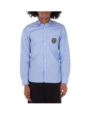 Lacoste Striped Cotton Poplin Long-Sleeve Shirt - Blue