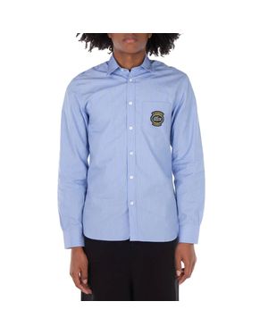 Lacoste Striped Cotton Poplin Long-Sleeve Shirt - Blue