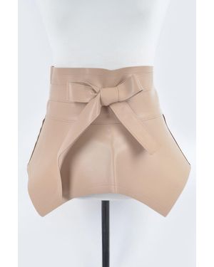 Fashnzfab Faux Leather Skirt Belt - Natural