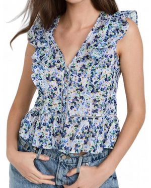 Veronica Beard Araya Top - Blue