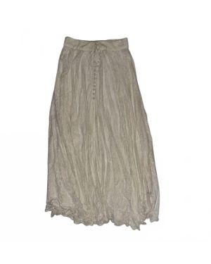 Z & L Europe Long Lace Button Up Skirt - Gray