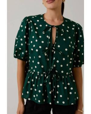 Sunday Edition Junie Polka Dot Blouse - Green