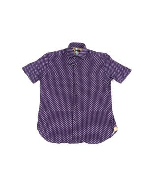 Max Colton Eggplant With And Flowers Short Sleeve Jersey Knit - Purple