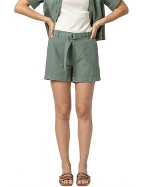 Lilla P Belted Canvas Shorts - Green