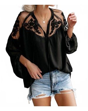 Tracies Midnight Bloom Lace Blouse - Black