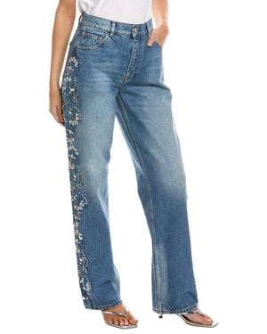 Maje Embellished Straight Jean - Blue