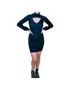 Edit by Nine Sweater Mini Dress With Cropped Shrug Set - Blue