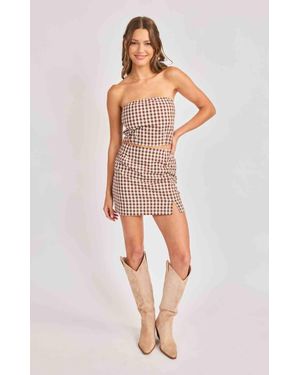 Sadie & Sage Mustang Gingham Skirt - Pink
