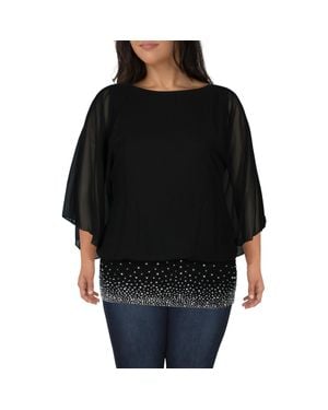 Msk Plus Embellished Polyester Blouse - Black