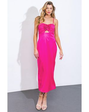 TRUEDAMES She's Got Woven Midi Dress - Pink