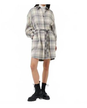 French Connection Arla Flannel Shirt Dress - Gray