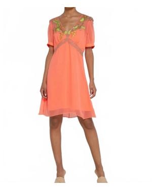 French Connection Embroidered Chiffon Dress