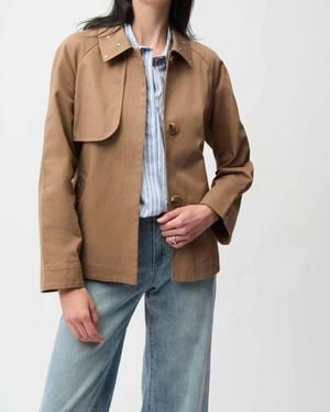 Joseph Ribkoff Cotton Twill Short Trench Jacket With Belt - Brown