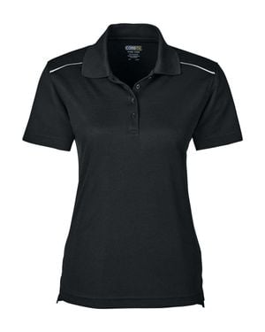 CORE365 Radiant Performance Piqu Polo With Reflective Piping - Black