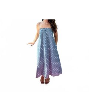 AUREUM Denim A Line Midi Dress - Blue