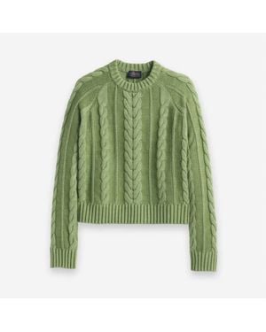 Pendleton Cotton Cable Sweater - Green