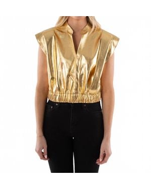 Emily Mccarthy Vegan Leather Evie Top - Black