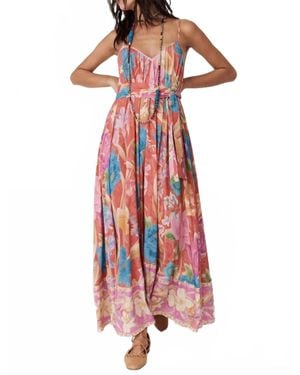 Spell Painters Garden Strappy Maxi Dress - Red