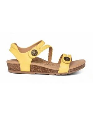 Aetrex Jillian Braided Quarter Strap Sandal - Black