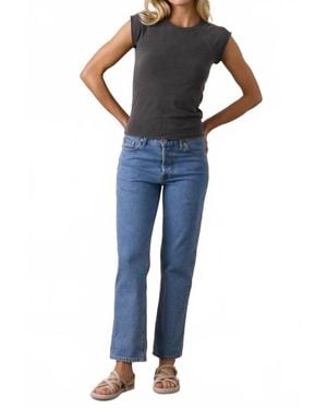 NSF Chloe Fitted Raglan Tee - Blue