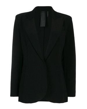 Norma Kamali Blazer Notch Lapels Single-Breasted Jacket Gbo233 - Black