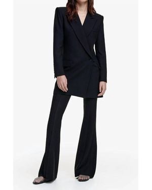 Smythe Asymmetrical Button Closure Blazer Dress - Black