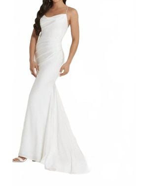 Christina Wu Open Back Slim-Flare Formal Dress - White