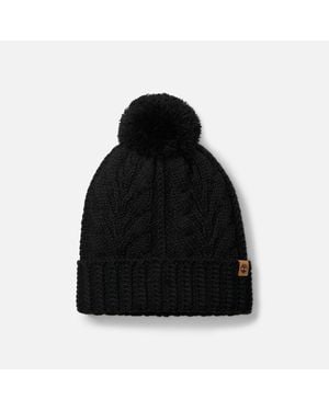 Timberland Cable Beanie With Pom - Black