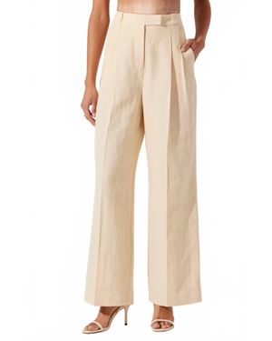 Astr Bryony Linen Blend Pleated Pants - Natural
