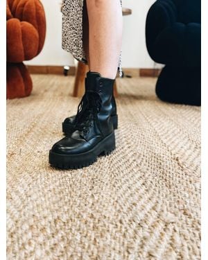 Mars Sky Shoes Grounded Step Combat Boots - Blue