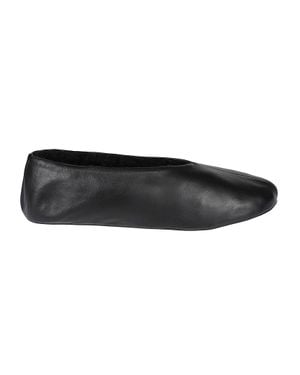 The Row Stella Leather Flat Loafers - Black