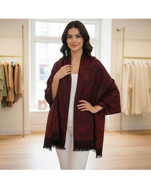 TRUEDAMES Paisley Pattern Pashmina Feel Draped Wrap Scarf - Brown