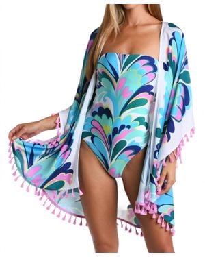 Sunshine 79 Far Out Short Kimono Swim Cover Up - Blue