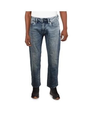 Buffalo David Bitton Six Denim Cotton Straight Leg Jeans - Blue