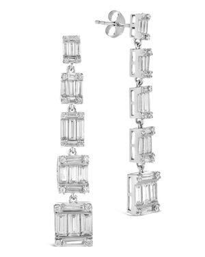Sterling Forever Penelope Cz Drop Stud Earrings - White
