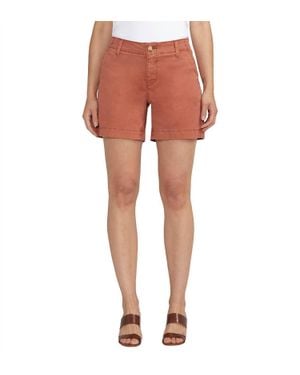 Jag Fabric Dyed Chino Mid Rise Shorts - Red