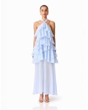 Elliatt Elaine Halter Neck Maxi Dress - Blue