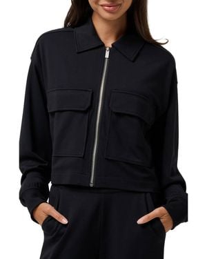 Travis Mathew Friday Ponte Utility Zip Up Jacket - Black