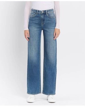 Flying Monkey Super High Rise Wide Leg Jeans - Blue