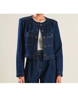 FREEMARKET Dalia Cropped Jacket - Blue