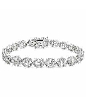 Allyanna Gifts Moissanite Baguette Pave Oval Tennis Bracelet - Metallic