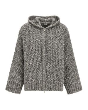 Peserico Zipped Hooded Cardigan - Gray