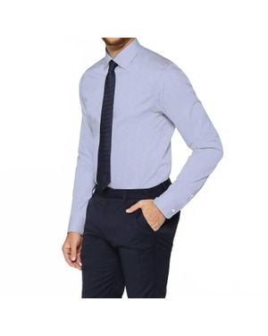 STANTT Hairline Stripe Button Down Shirt - Blue