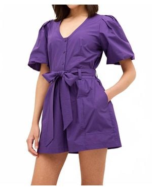 Marie Oliver Devin Cinched Romper - Purple
