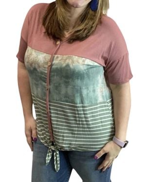 Honeyme Don'T Tie Me Up Tunic Top - Green